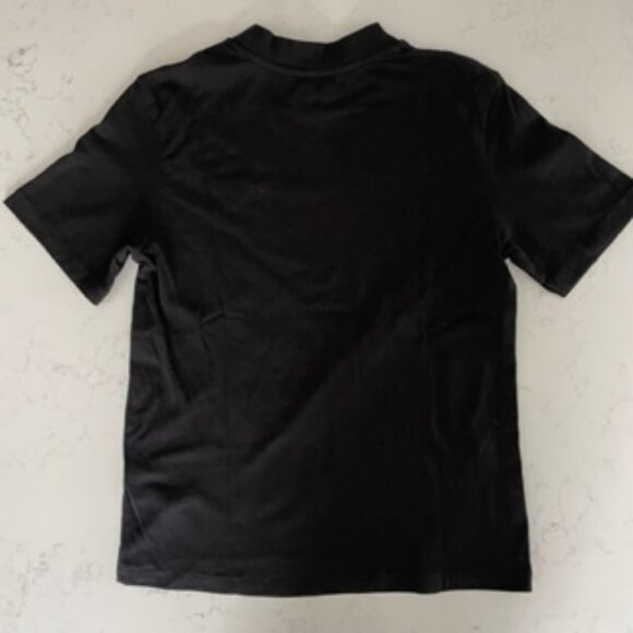 ICONE for Simons SS Faux Turtleneck Top w Cross Stitched Heart Black + Red Sz S - Picture 7 of 10